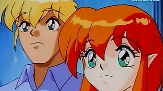 Two hentai babes fuck this kinky blonde hentai stud