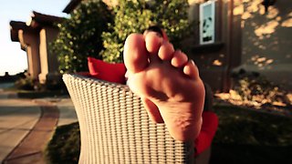 Outdoor JOI Foot Tease With Latina Hottie Sophia Leone
