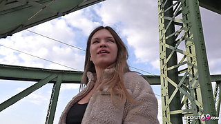 GERMAN SCOUT - SWEET TEEN WITH BOUNCING TITS PICKUP FOR CASTING FUCK