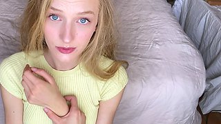 Blonde teen home alone masturbating