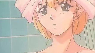 Blonde hentai anime girl masturbating