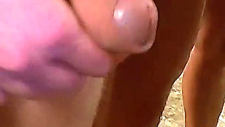 Brunette Slut's First Time - Hard Bukkake with Facial Cumshots