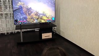Big-Cock Muscle Creampies Gamer's Tight Ass While Playing