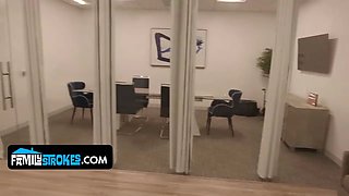 Bossy stepmother shay relaxes strain by letting son-in-law fuck her ass at work
