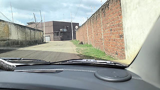 The Stepsister Gives Her Perverted Stepfather a Delicious Blowjob in the Street