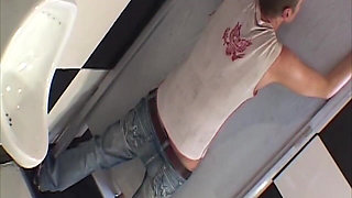 Piss Drenched Blonde Slut Squirting in Bathroom