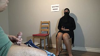 Arab woman got mad at me - I flashed and jerked my cock in front of her