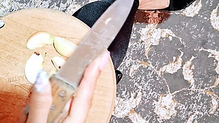 BDSM Slave Feeding Under My Feet Spit on Food, Humiliation & FootShoe Worship Training