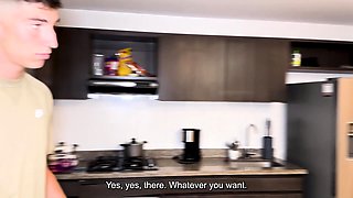 Hot Colombian fucks her innocent neighbor with huge cock,
