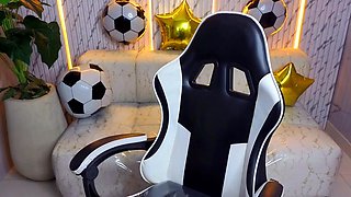 Sexy Asian Girl Teasing in Gaming Chair