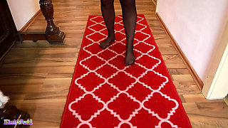 Asmr Nylon Walking on Carpet - Sheer Stockings Feet and Soft Footstep Sounds