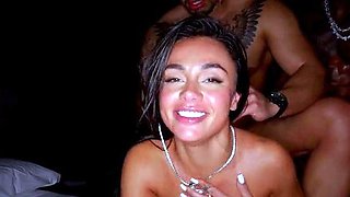 Italian Squirter Takes Two BBCs In Her Tight Pussy!