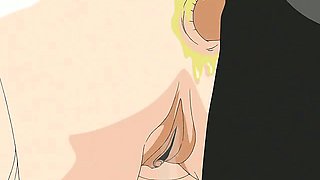 Stimulating hentai girl getting little cunny licked doggy