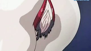 Kinky hentai stripper teases two horny studs with her