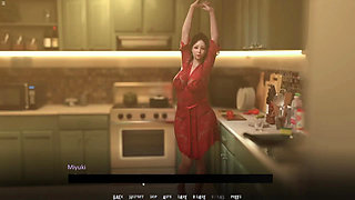 Japanese Stepmom Shaking Her Big Ass In Kitchen