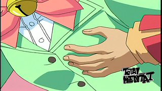 Dude fingers charming big eyed hentai girl's pussy in the Ferris wheel