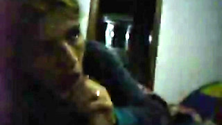 horny cute blonde wife sucks cock and receives cum in mouth
