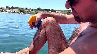 Earl Smile Flashes Big Cock on Wild Sea Pedal Boat