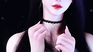 Glossy Korean-style Beauty, Seductive Evening Gown, High Heels, Big Boobs, Big Butt, Shaved Pussy, Tight Pussy