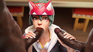 BBC Group Creampie Kiriko Overwatch Animation - Catching Thieves Gone Wrong