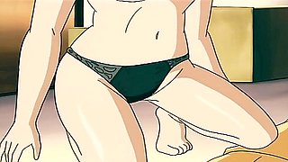 Busty Beauty In Lascivious Lingerie Loves Getting Her Hairy Pussy Fucked - Hentai Anime